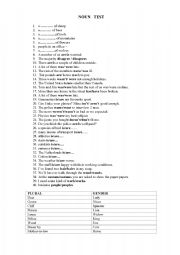 English Worksheet: noun ex