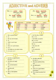 English Worksheet: ADJECTIVE and ADVERB