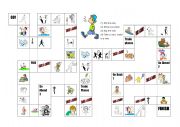 English Worksheet: Action Verbs Board Game