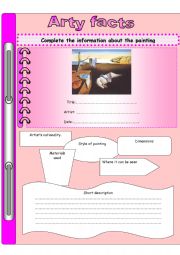 English Worksheet: ARTY FACTS
