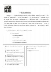 English Worksheet: A heavy metal legend