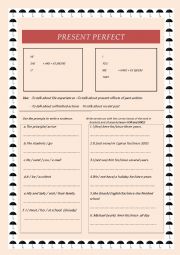 English Worksheet: Present perfect 