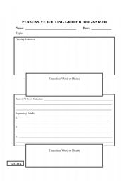 English Worksheet: Persuasive Writing Graphic Organizers