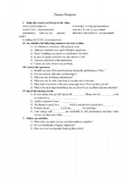 English worksheet: Theatre Etiquette (tasks to a video)