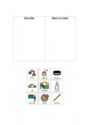 English Worksheet: Goods and Services Sort