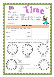 English Worksheet: Telling Time