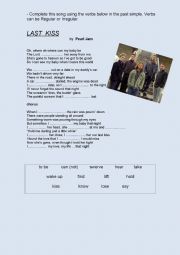 English Worksheet: Last Kiss - Pearl Jam