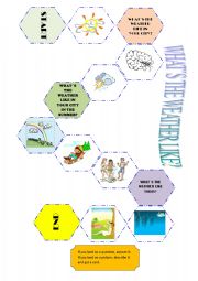 English Worksheet: WHATS THE WEATHER LIKE? BOARD GAME