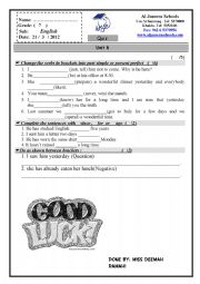 English Worksheet: present perfect and simple past quiz