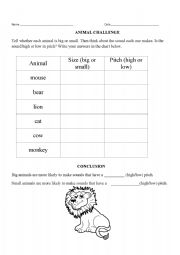 English Worksheet: Animal Sounds