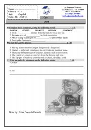 English worksheet: meanings quiz
