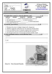 English Worksheet: meanings quiz