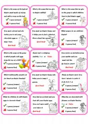 English Worksheet: Easter boardgame Cards 2/2