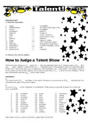 English Worksheet: Talent!
