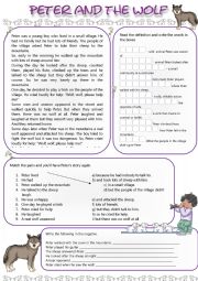 English Worksheet: Peter and The Wolf