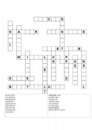 English Worksheet: opposite crossword