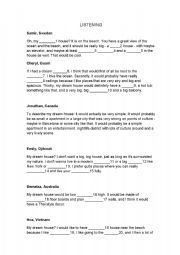 English worksheet: LISTENING