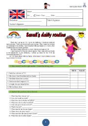 English Worksheet: Test - 6th grade