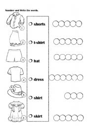 English Worksheet: clothes