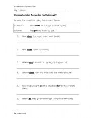 English Worksheet: Answering Questions in the Correct Tense (1)