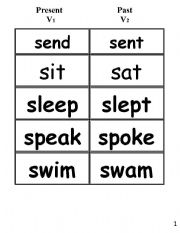 English worksheet: Irregular Past Tense cards episode 2