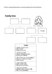 English worksheet: Blank Family Tree Activity