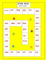 English Worksheet: star run short vowels