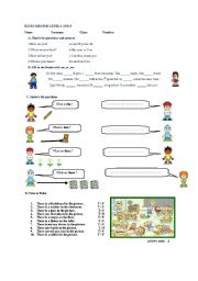 English worksheet: EXERCISES FOR LEVEL 4 AND 5