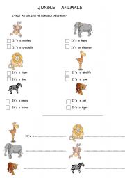 English Worksheet: JUNGLE  ANIMALS