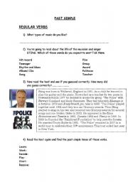English Worksheet: SIMPLE PAST, REGULAR VERBS