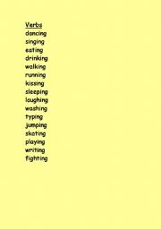 English worksheet: verbs