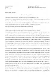 English Worksheet: the fifth child-excerpt 5