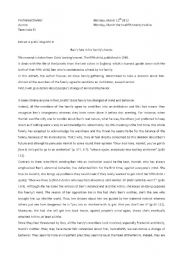 English Worksheet: the fifth child-excerpt 5