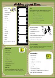 English Worksheet: Vocabulary on writing about films