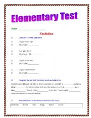 English worksheet: Elementary Fast Test   