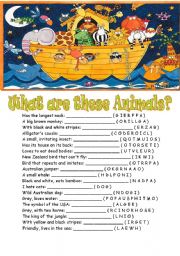 English Worksheet: Animals