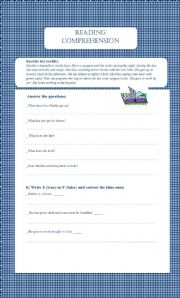 English Worksheet: reading passage ,the present simple