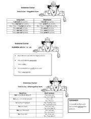 English Worksheet: Grammar corners