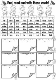 English Worksheet: 5 VOWELS, TYPES OF READING, WRITING.