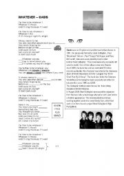 English Worksheet: Whatever oasis