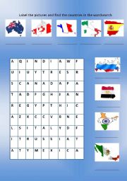 English Worksheet: Countries