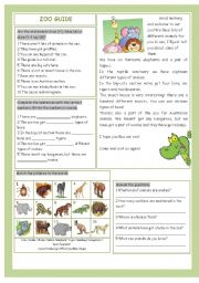 English Worksheet: Zoo Guide