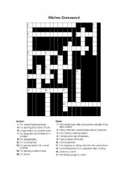 English Worksheet: Kitchen Crossword