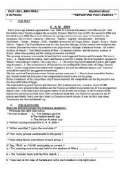 English Worksheet: past events