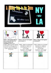 English Worksheet: New York vs. Los Angeles