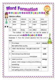 English Worksheet: Word Formation