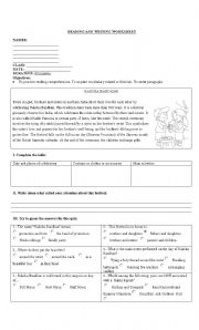 English Worksheet: READING ABOUT FESTIVALS OF THE WORLD 2