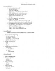 English Worksheet: E-mailing Guidelines
