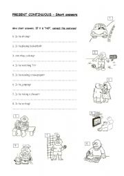 English Worksheet: Present Continuous