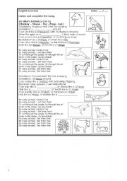 English worksheet: SO MANY ANIMALS